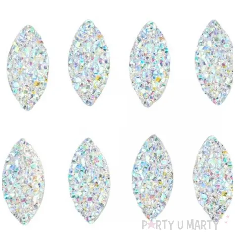 dzety samoprzylepne krysztalki muszelki holograficzne aliga 24 szt