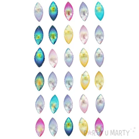 dzety samoprzylepne krysztalki muszelki mix aliga 30 szt