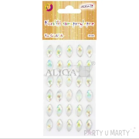 dzety samoprzylepne krysztalki muszelki opalizujacy aliga 30 szt