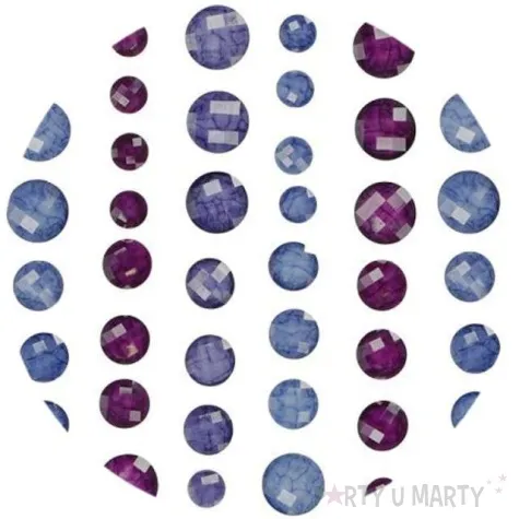 dzety samoprzylepne krysztalki niebiesko fioletowe 50 szt titanum