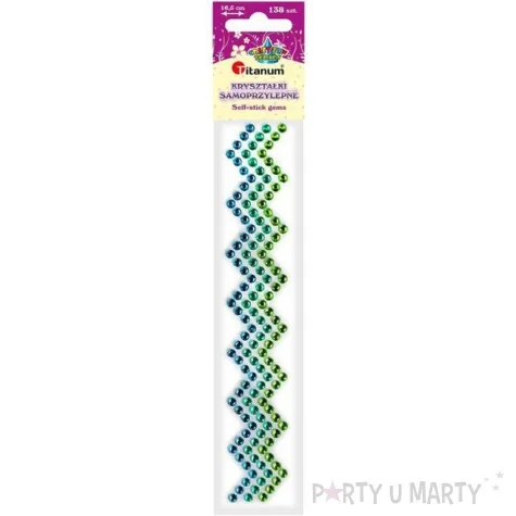 dzety samoprzylepne krysztalki niebiesko zielone 138 szt titanum