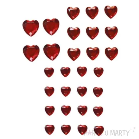 dzety samoprzylepne krysztalki serca czerwone titanum