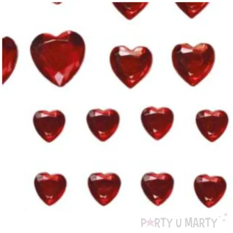 dzety samoprzylepne krysztalki serca czerwone titanum