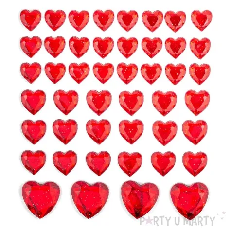 dzety samoprzylepne krysztalki serca czerwony aliga 46 szt