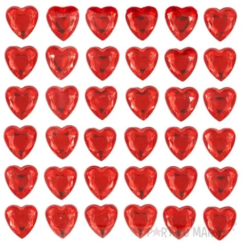 dzety samoprzylepne krysztalki serca czerwony partypal 36 szt
