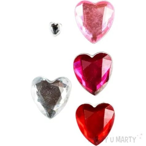 dzety samoprzylepne krysztalki serca i okragle mix titanum