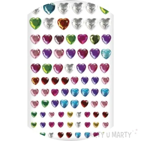 dzety samoprzylepne krysztalki serca kolorowe mix titanum 84 cm