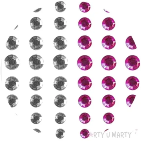 dzety samoprzylepne krysztalki srebrno rozowe 66 szt titanum