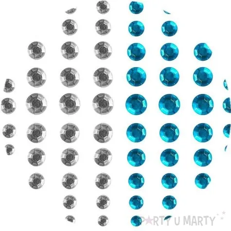 dzety samoprzylepne krysztalki srebrno turkusowe 66 szt titanum