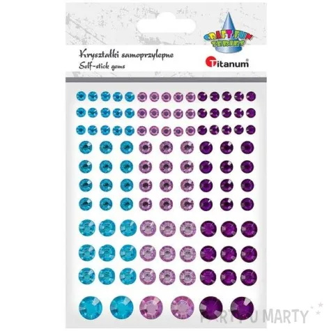 dzety samoprzylepne krysztalki turkusowo fioletowe 114 szt titanum