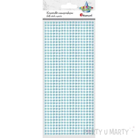 dzety samoprzylepne krysztaly niebieskie 4 mm titanum 738 szt