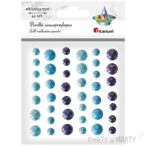dzety samoprzylepne kulki niebieski titanum 42 szt
