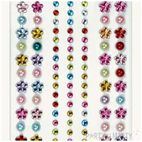 dzety samoprzylepne kwiatki i perelki mix titanum 140 szt