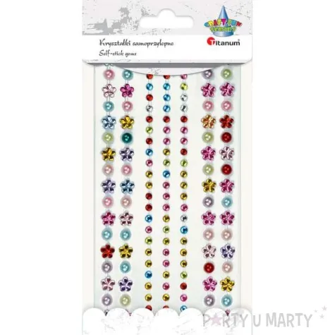 dzety samoprzylepne kwiatki i perelki mix titanum 140 szt