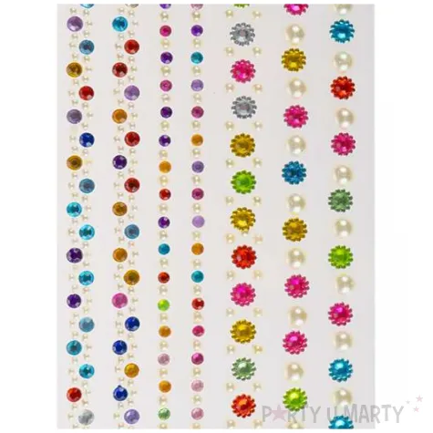 dzety samoprzylepne kwiatki i polperly paski mix arpex 3 8 mm 7 szt