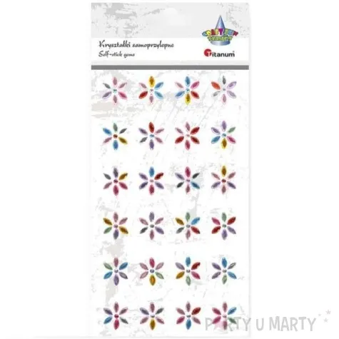 dzety samoprzylepne kwiatki krysztalki mix 19mm titanum