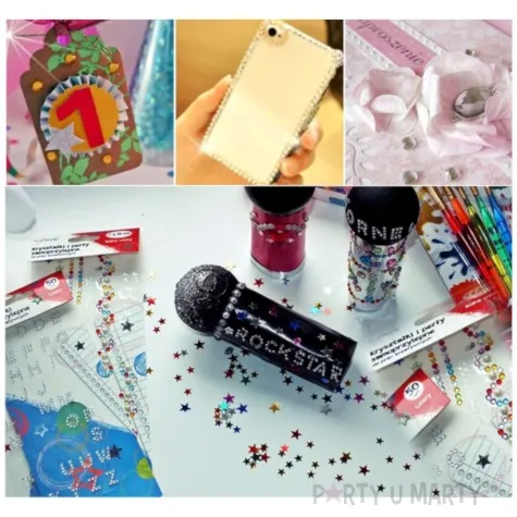 dzety samoprzylepne kwiatki krysztalki mix 19mm titanum