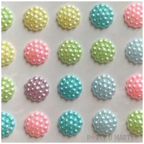 dzety samoprzylepne kwiatki mix brewis 14 mm 40 szt