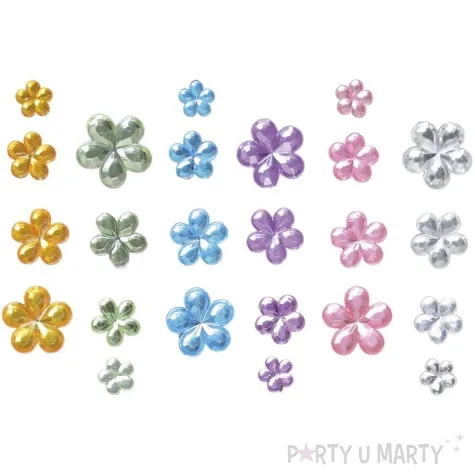 dzety samoprzylepne kwiatki mix titanum 48 szt