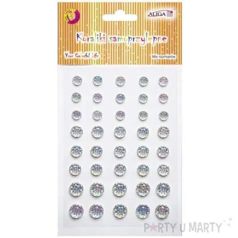 dzety samoprzylepne kwiatki srebrne 8 12 mm aliga