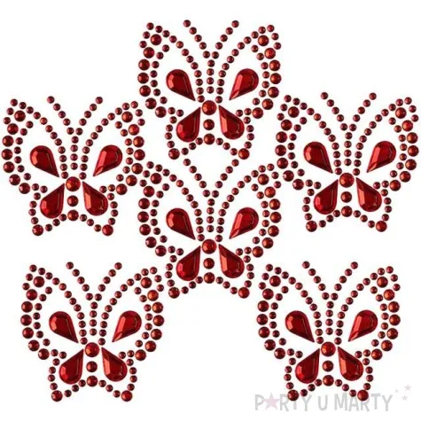 dzety samoprzylepne motyle czerwone titanum