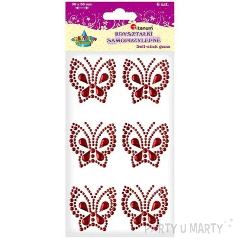 dzety samoprzylepne motyle czerwone titanum