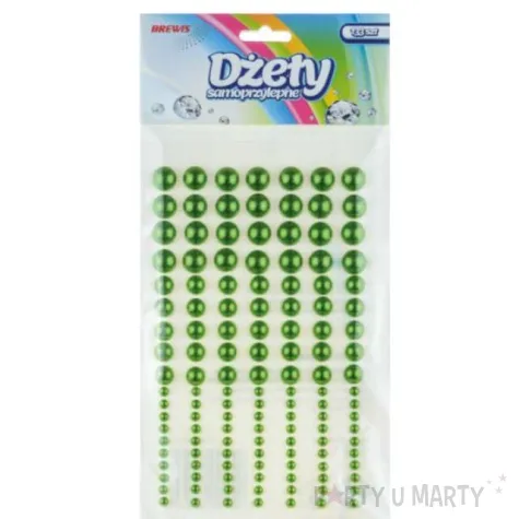 dzety samoprzylepne perelki 3d okragle zielone brewis