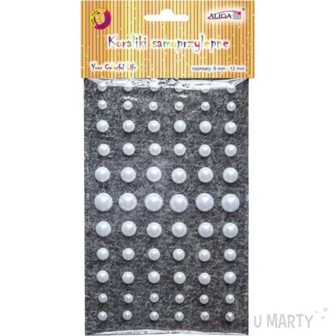 dzety samoprzylepne perelki biale 6 12 mm aliga