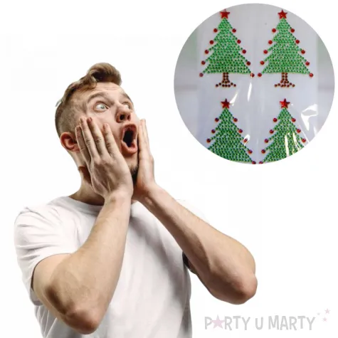 dzety samoprzylepne perelki choinki zielone brewis 4 szt