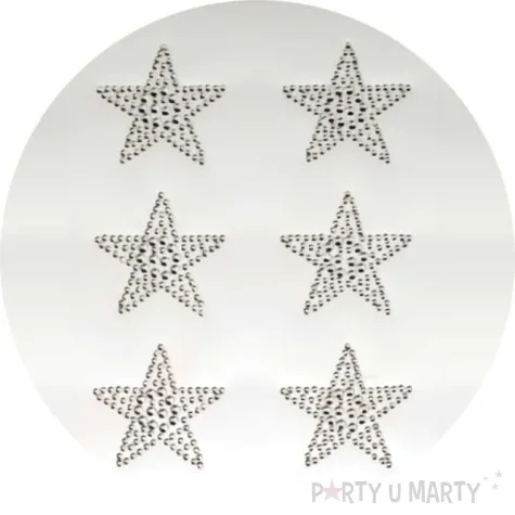 dzety samoprzylepne perelki gwiazdki srebrne brewis 6 szt