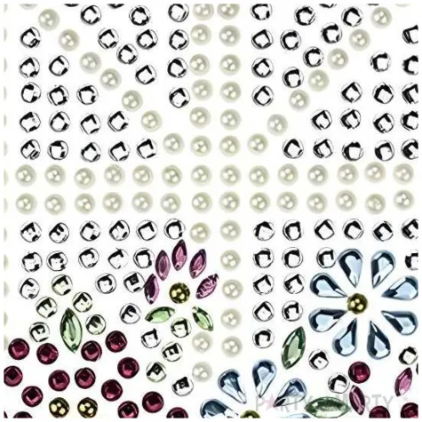 dzety samoprzylepne perelki i krysztalki kwiaty zestaw kreatywny do dekorowania diy 6 szt
