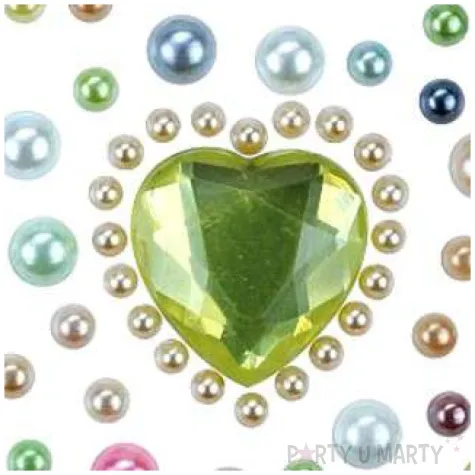 dzety samoprzylepne perelki i krysztalowe serduszko mix titanum