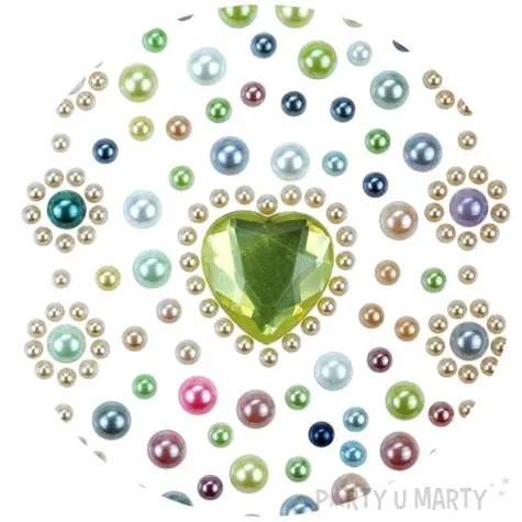 dzety samoprzylepne perelki i krysztalowe serduszko mix titanum