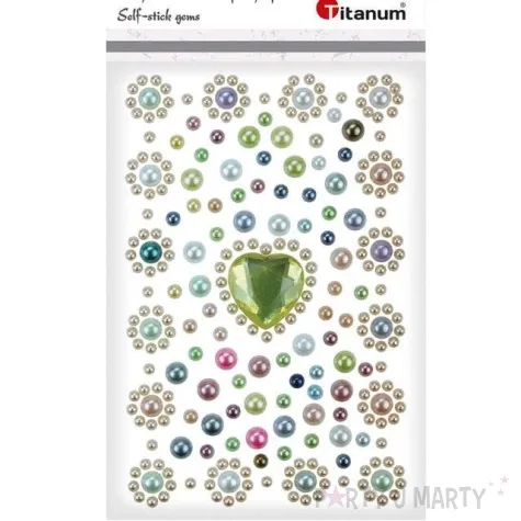 dzety samoprzylepne perelki i krysztalowe serduszko mix titanum