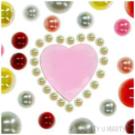 dzety samoprzylepne perelki i rozowe serduszka mix titanum