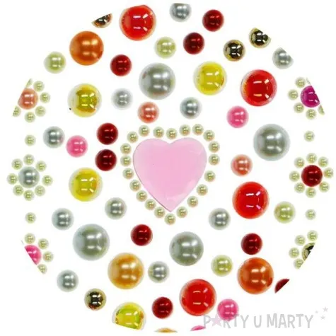 dzety samoprzylepne perelki i rozowe serduszka mix titanum