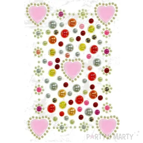 dzety samoprzylepne perelki i rozowe serduszka mix titanum