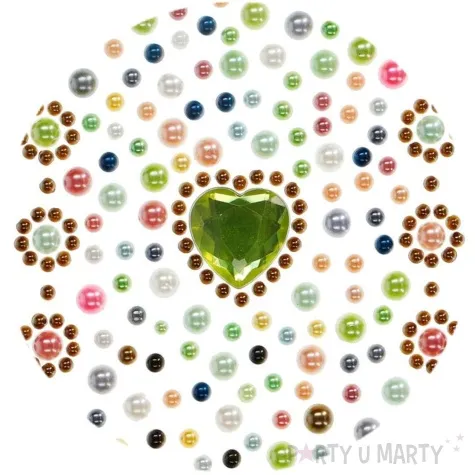 dzety samoprzylepne perelki i zielone serduszka mix titanum