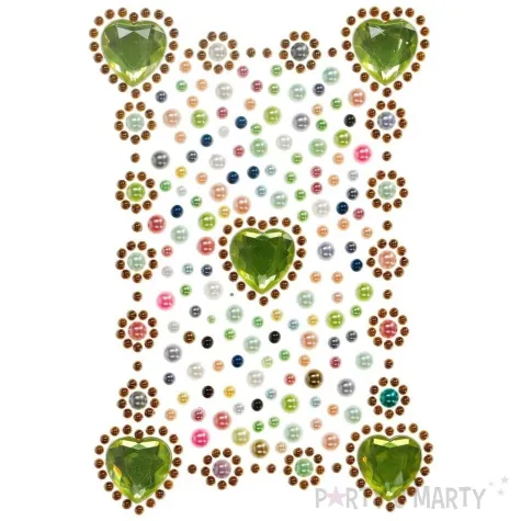 dzety samoprzylepne perelki i zielone serduszka mix titanum
