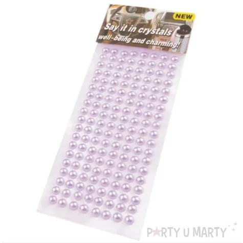 dzety samoprzylepne perelki liliowe 6 mm 152 szt