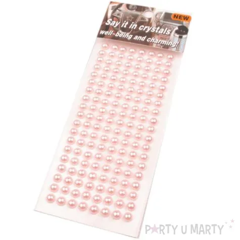 dzety samoprzylepne perelki rozowe jasne 6 mm 152 szt