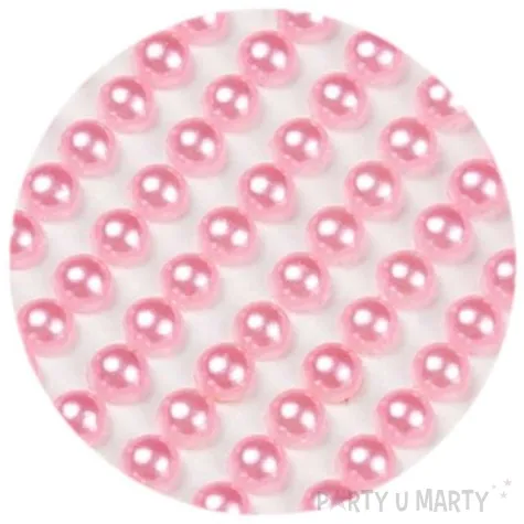 dzety samoprzylepne perelki rozowe jasne 8 mm 130 szt