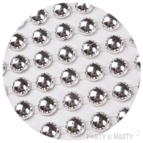 dzety samoprzylepne perelki srebrne metallic 6 mm 180 szt