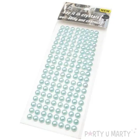 dzety samoprzylepne perelki turkusowe 6 mm 152 szt