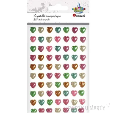 dzety samoprzylepne perlowe serduszka mix titanum 70 szt