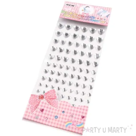 dzety samoprzylepne serca crystal 6 12 mm 84 szt