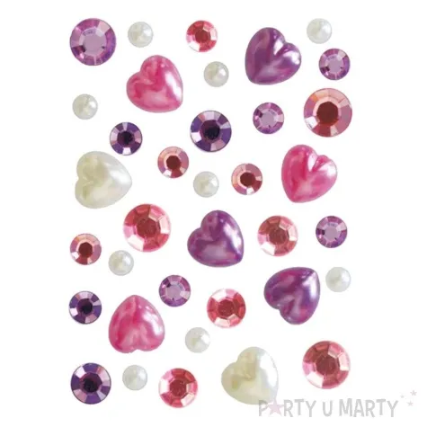 dzety samoprzylepne serca i perelki rozowy titanum 36 szt