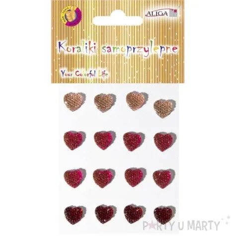 dzety samoprzylepne serca opalizujace mix aliga 16 szt