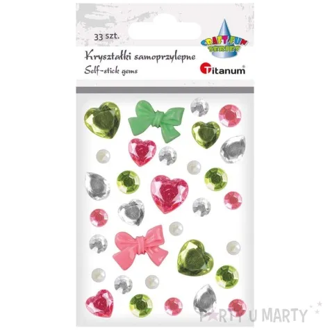 dzety samoprzylepne serca perelki i kokardki titanum 33 szt