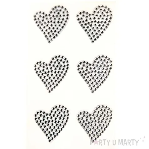 dzety samoprzylepne serca srebrny brewis 6 szt